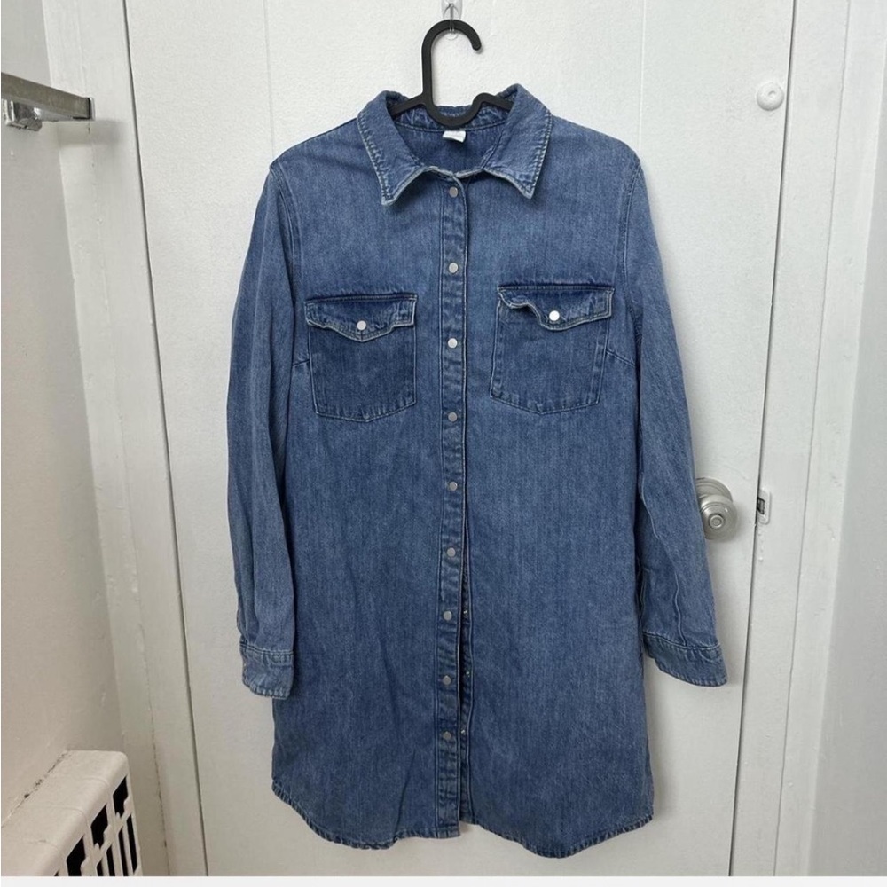 Denim Button-Up Shirt Dress